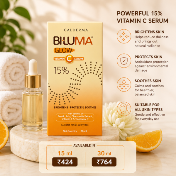 belium serum 3 Biluma Glow 15% Vitamin C Face Serum for Glowing Skin – 30ml