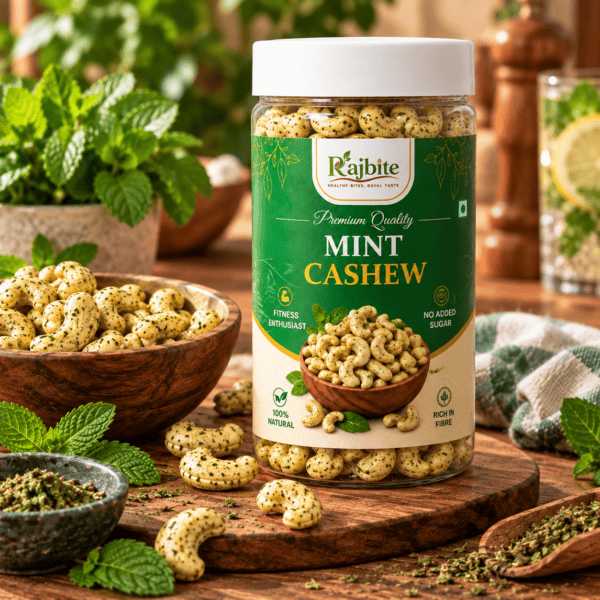 Rajbite Premium Mint Cashew 300g – Roasted Pudina Kaju with Refreshing Mint