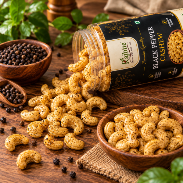 Rajbite Premium Black Pepper Cashew 300g – Roasted Kali Mirch Kaju