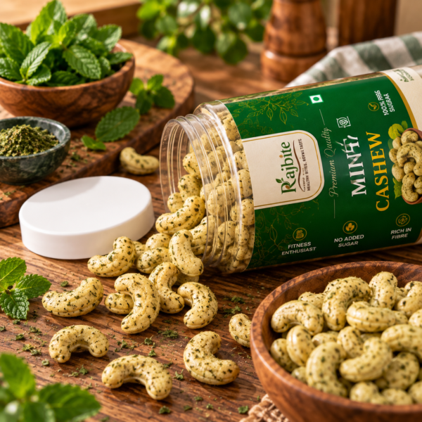 Rajbite Premium Mint Cashew 300g – Roasted Pudina Kaju with Refreshing Mint